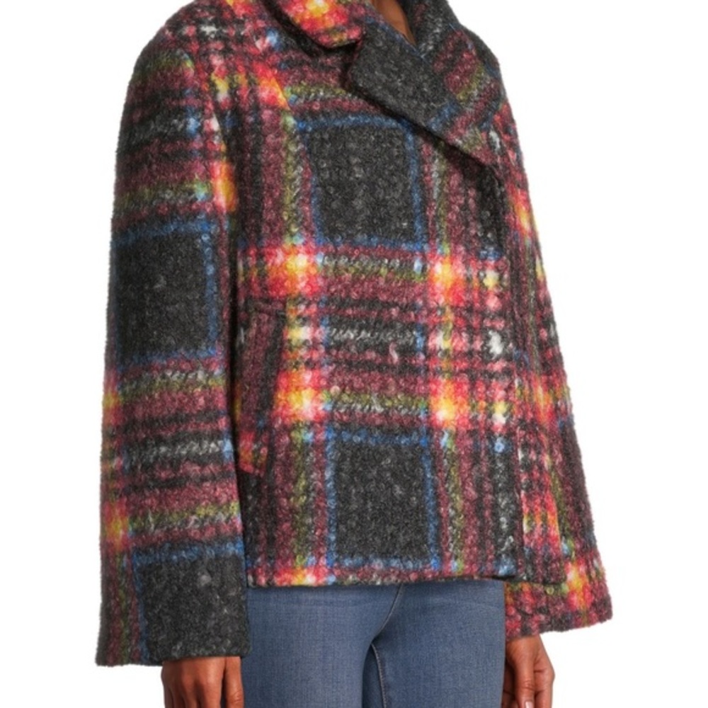 APPARIS Plaid Faux Wool Coat Shacket Small - Picture 4 of 8